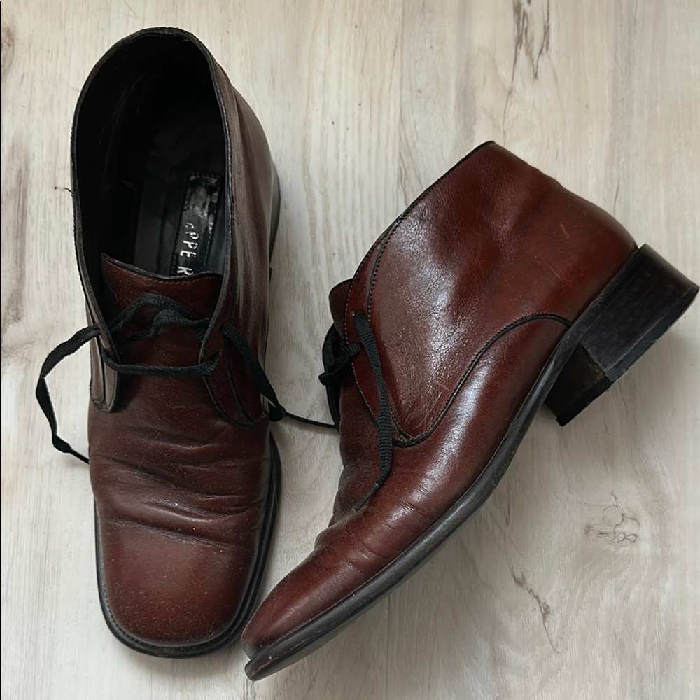 Women’s Brown Leather Dress Ankle Boots